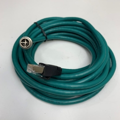 Cáp Điều Khiển CCB-84901-2001-05 Dài 4.3M 13ft Cable M12 X-Code 8 Pin Male to RJ45 Shielded E258652 AWM Style 2464 AWM I/II A/B 80C 300V For Cognex Industrial Camera Flexible Gigabit Network