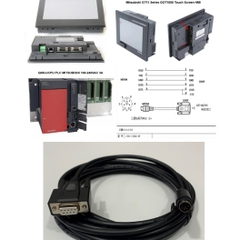 Cáp Lập Trình GT01-C30R2-6P Cable 5M For Màn Hình Mitsubishi HMI GT15/GT15 Series Với PLC Mitsubishi MELSEC Q Series Communication RS232