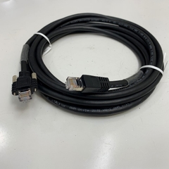 Cáp Mạng Công Nghiệp Dài 4M 13ft Gige Industrial CCD Camera RJ45 10 Gigabit Cable with Locking Screw IGUS ChainFlex CAT5E E310776 S/FTP 25AWG Black Cable For Machine Vision Cable