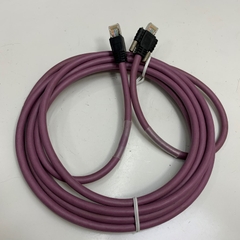 Cáp Mạng Công Nghiệp Dài 10M 30ft IGUS ChainFlex Bus GigE CAT6 10 Gigabit Ethernet RJ45 Screw Locking Purple Cable E310776 S/FTP 26AWG 4PR 4x2x0.15mm² For Gige Industrial CCD Camera
