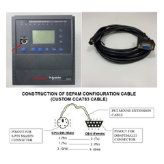 Cáp Lập Trình PLC Programming CCA783 Cable Mini Din 6 Pin to RS232 Female Dài 3.3M For Schneider Sepam Relay Series 20,40,50,80 Với PC Computer