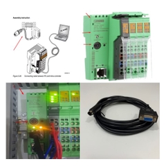 Cáp Lập Trình Programming Cable 2400127 Phoenix Contact RS232 Mini Din 6 Pin Male to DB9 Female PC and inlene Controll Black Length 3M
