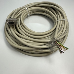 Cáp 15M 50ft Multi Pin Single and Power Shielded Cable Connection DB15 HD VGA 15 Pin Female to 15 Core Ends OD Ø 8.5mm Grey Kroschu 300V 24AWG 15x0.2mm² For Industrial Motor Encoder Control Cable