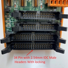 Rắc Hàn Bảng Mạch Connector IDC Male 34 Pin Headers With 2.54mm Pitch Interlock Straight With Locking Lever