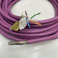 Cáp Truyền Dữ Liệu Mạng Công Nghiệp Dài 8M 26.6ft IGUS CHAINFLEX CFBUS-PVC-049 Cable CAT6 Ethernet Jacket Purple Shielded E310776 26AWG 4PR 4x2x0.15mm² OD 7.5mm For Gige Industrial Camera, Encoder, Robot, Bus Cable