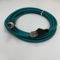 Cáp M12 X-Coded to RJ45 Cable Dài 3M 10ft Network Lan CAT5E Gigabit Shielded For Industrial Ethernet Cognex Industrial Camera