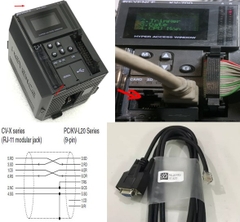 Cáp Kết Nối Lập Trình KEYENCE KV KZ RS232 Programming PLC PC to KV-700 KV-L20 Cable RJ11 6 Pin to DB9 Female Length 1.8M