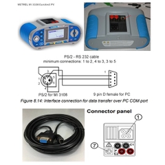 Cáp Kiết Nối Thiết Bị Kiểm Tra Quang Điện Và Điện Công Trình Metrel EurotestPV MI 3108 Với Máy Tính Qua Giao Diện RS232 PS/2 Mini din 6 Pin Male to DB9 Female Black Length 3M