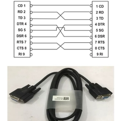 Cáp Kết Nối RS232-C Null Modem Cable Full Handshaking DB9 Female to DB9 Female PVC Black Length 1.8M