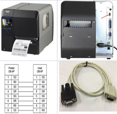 Cáp Máy In Mã Vạch Tem Nhãn Công Nghiệp Industrial Label Printer SATO CL4NX CL6NX RS232C Interface RS232 DB9 Female to DB9 Male Cable Grey Length 1M