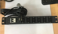 Thanh Phân Phối Nguồn Điện Máy Chủ PDU 1U Rack Moun 19 6 Way IEC C19 Socket BHW-T4 1P C32 MITSUBISHI Schuko CEE7 Euro Plug Input Power Plug With Power Cord 16A 250V 3x1.5mm Cable Length 4.3M