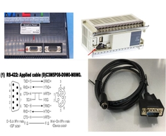 Cáp Lập Trình Programming Cable C3M5P08-D9M0-M8M0 1.8M Kết Nối Autonics GP/LP Series Với PLC Mitsubishi FX1S FX1N FX2N Qua Giao Thức RS422 Mini Din 8 Pin Male to DB9 Female Black Length 1.8M