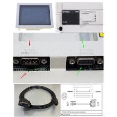 Cáp Lập Trình FX-50DU-CAB0 Cable 1.8M For Màn Hình HMI Mitsubishi F940/930/920 Series Touch Screen Với PLC Mitsubishi FX0/FX2N Series PLC FX-5