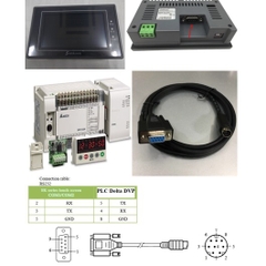 Cáp Lập Trình RS232 Communication Cable Mini Din 8 Pin to DB9 Female Dài 1.8M Có Chống Nhiễu Shielded For Màn Hình HMI Samkoon SK Series Với PLC Delta DVP Series