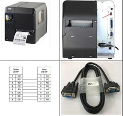 Cáp Máy In Tem Nhãn Công Nghiệp Industrial Label Printer SATO CL4NX CL6NX RS232C Interface RS232 DB9 Female to DB9 Male Cable Black Length 1.8M