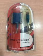 Cáp Chuyển USB to LPT Printer Parallel DB25 Female & CN36 2 in 1 Converter Cable Dài 1.8M
