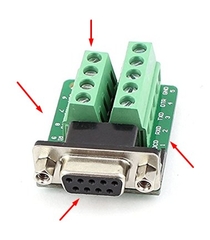 Rắc Cắm Mô Dun Bắt Vít Khối DB9 Connector Female Adapter Signals Terminal RS232 Serial DCE