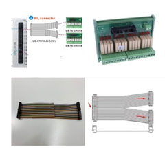 Cáp Điều Khiển UC-ET010-24C 3.3ft Dài 1M Flat Ribbon Rainbow Cable IDC 40 Pin 2.54mm to Y Splitter 2 IDC Flat Ribbon 20 Pin For Module I/O Delta DVP32SM11N Với UB-10-OR16A