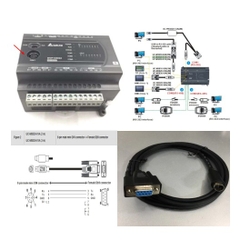 Cáp Lập Trình UC-MS020-01A 6.6ft Dài 2M For PLC Delta DVP-ES2/EX2 Series Với PC/HMI/TP Cable RS232 MD8M to DB9 Female Có Chống Nhiễu Shielded