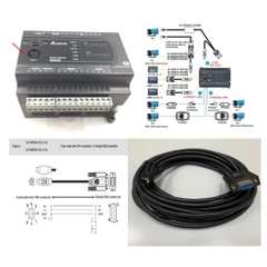 Cáp Lập Trình UC-MS030-01A 10ft Dài 3M For PLC Delta DVP-ES2/EX2 Series Với PC/HMI/TP Cable RS232 MD8M to DB9 Female Có Chống Nhiễu Shielded