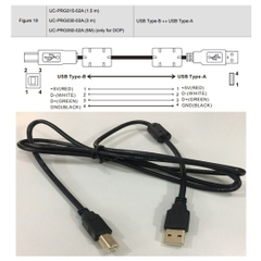 Cáp Lập Trình Cho Màn Hình HMI Delta TP04P Series Với PC  UC-PRG015-02A 1.5M USB 2.0 Type A Male To Type B Male Cable  STYLE 2725 28AWG Black