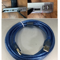 Cáp Kết Nối Camera Vật Thể Với Máy Tính USB 2.0 Type A Male to Type A Male Cable Blue Length 5M