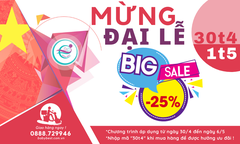 TƯNG BỪNG KHUYẾN MÃI MỪNG ĐẠI LỄ 30/4 – 01/05 