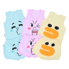Combo 3 Bộ Áo Ba Lỗ Và Quần Tã Mihababy BN10 - Nhiều Màu
