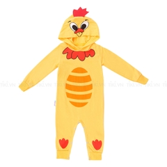 Bộ Bodysuit Dài Liền Nón Con Gà Mihababy