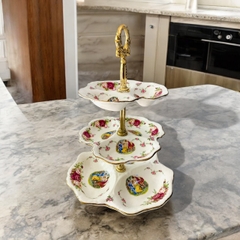 Liễn sứ 3 tầng sản xuất tại Karlovy Vary Cộng hoà Séc mẫu Ba cô gái Hy Lạp PVN341