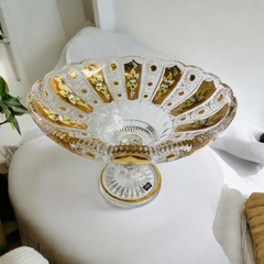 Liễn pha lê mạ vàng Tiệp Khắc size đại