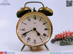 ALARM CLOCK cơ cổ TIỆP KHẮC thương hiệu Prim màu đồng số La Mã (PVN319)