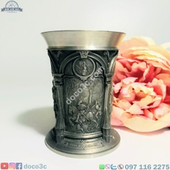 Bộ cốc thiếc đúc nổi thủ công cao 10 cm