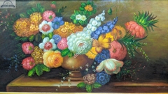 Tranh sơn dầu - Bình hoa - (100x160cm) - Pháp