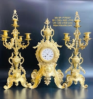 Đồng hồ chân nến chất liệu đồng thương hiệu A. DELAMBERT (Pháp) sx năm 1830 (PVN327DH))