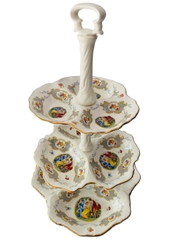 Liễn sứ 3 tầng sản xuất tại Karlovy Vary Cộng hoà Séc mẫu Ba cô gái Hy Lạp mã PVN343