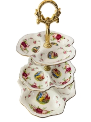 Liễn sứ 3 tầng sản xuất tại Karlovy Vary Cộng hoà Séc mẫu Ba cô gái Hy Lạp PVN341