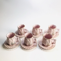 Bộ cốc sứ hồng 6 chiếc