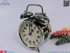 ALARM CLOCK cơ cổ TIỆP KHẮC thương hiệu PRIM màu bạc