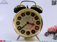 ALARM CLOCK cơ cổ TIỆP KHẮC thương hiệu PRIM mạ vàng mặt số La Mã cổ điển (PVN307)