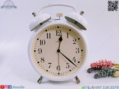 (Big size) ALARM CLOCK cơ cổ TIỆP KHẮC thương hiệu Prim màu trắng (PVN318)