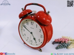 (Big size) ALARM CLOCK cơ cổ TIỆP KHẮC thương hiệu Trevis màu đỏ (PVN316)