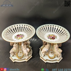 Đôi liễn sứ Pháp tượng bốn quý tử (PVN328).