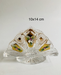 Khay để khăn ăn mạ vàng pha lê Tiệp mạ vàng 14x10 cm