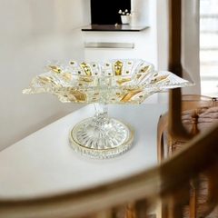 Liễn pha lê mạ vàng Tiệp Khắc 16x25cm