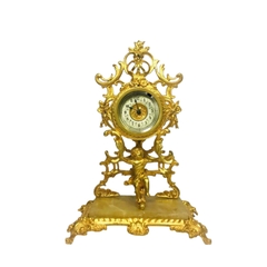 Đồng hồ mạ vàng để bàn Pháp 24 cm