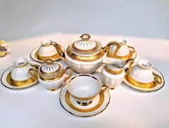 [Bán buôn, bán lẻ] BỘ ẤM TRÀ 15 MÓN TIỆP KHẮC MẠ VÀNG 24K SANG TRỌNG