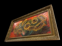 Tranh sơn mài hoa hướng dương châu Âu