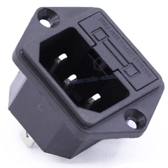 Ổ cắm nguồn 3 chân AC xoay chiều có kèm theo cầu chì