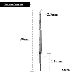 Tips hàn C210 Mũi tiêu chuẩn JBC